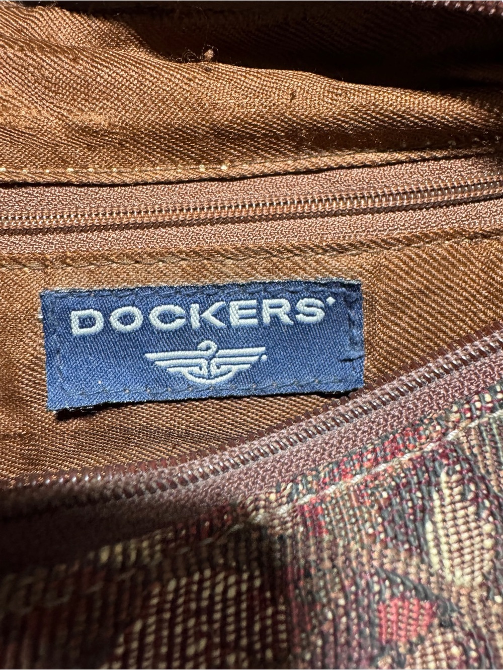 Dockers Floral Tapestry Shoulder Bag Brown Cottagecore Boho Dark Academia - Picture 5 of 9